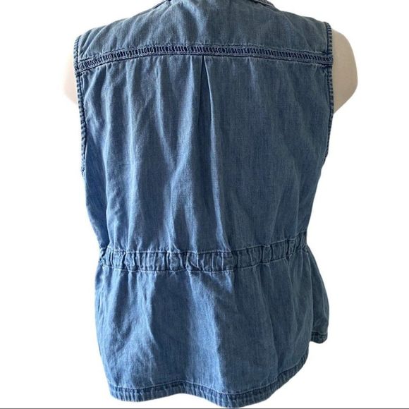 Max jeans denim jean vest drawstring waist blue M - Picture 5 of 6
